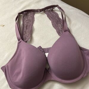 Purple bra with three hooks